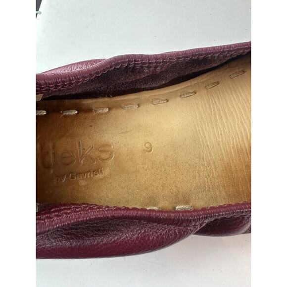 Tieks Burgundy Red Ballet Flats Maroon Leather Slip On Shoes Women's Size 9 - Picture 13 of 15